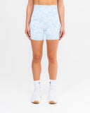 Freedom Marble High Waist Shorts Blue