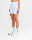 Freedom Marble High Waist Shorts Blue