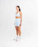 Freedom Marble High Waist Shorts Blue