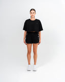 Icon Oversized Crop Top Black