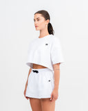 Icon Oversized Crop Top White