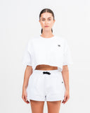 Icon Oversized Crop Top White